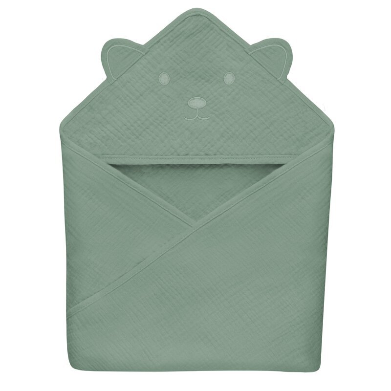 Prosop de baie Lionelo cu gluga din muselina 100 bumbac 80×80 cm verde – imaginea 7