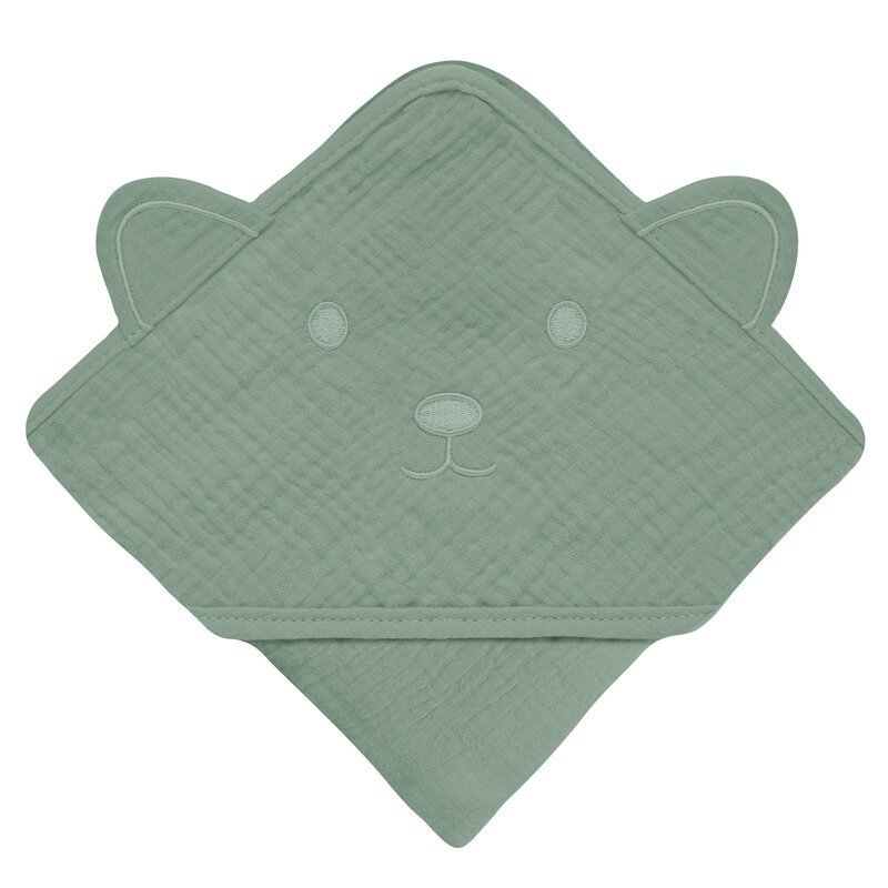 Prosop de baie Lionelo cu gluga din muselina 100 bumbac 80×80 cm verde – imaginea 2