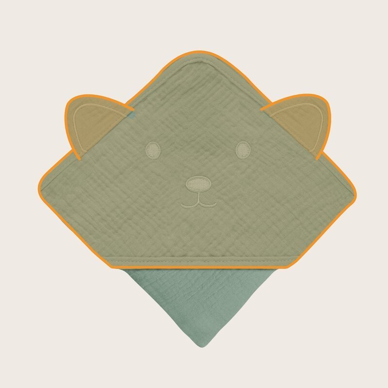 Prosop de baie Lionelo cu gluga din muselina 100 bumbac 80×80 cm verde – imaginea 5