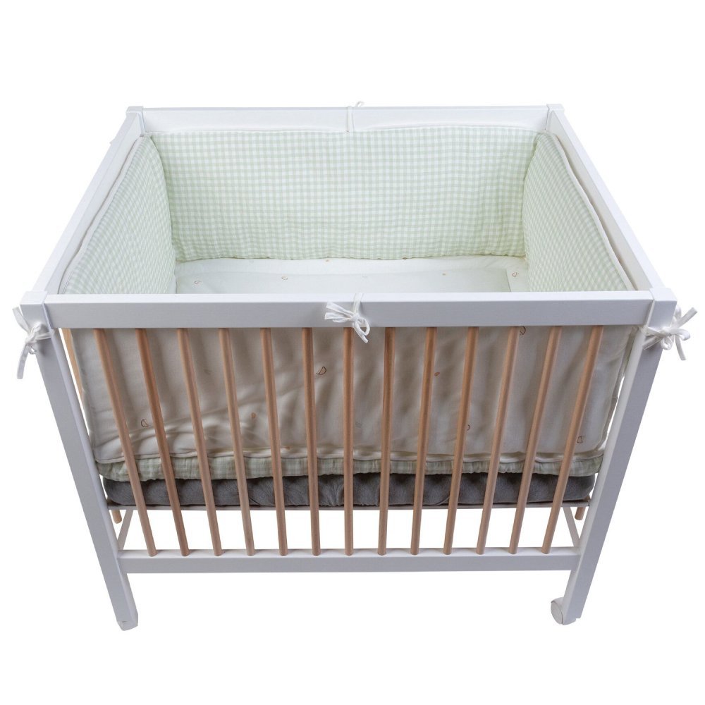 Protectie patut Childhome 35×340 cm jerse muselina verde – imaginea 3