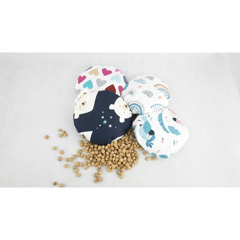 Pernuta anticolici Qmini umpluta cu samburi de cirese Pastel Hearts – imaginea 6