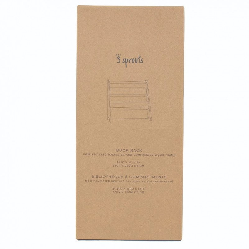 Raft organizator de carti pentru copii material reciclat gri 3 Sprouts – imaginea 2