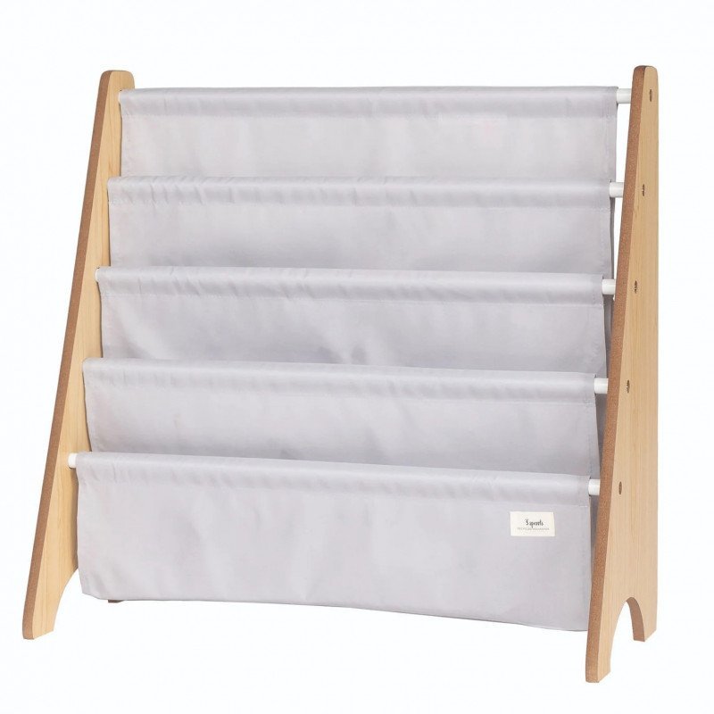 Raft organizator de carti pentru copii material reciclat gri 3 Sprouts – imaginea 5