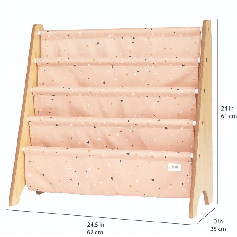Raft organizator de carti pentru copii material reciclat Terrazzo Clay 3 Sprouts – imaginea 3