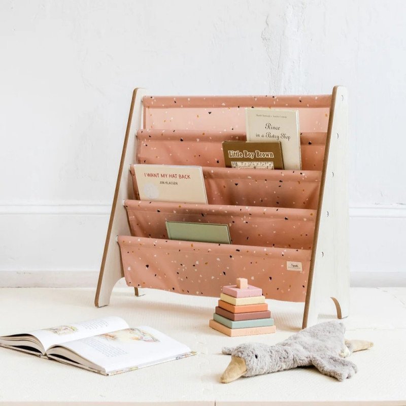 Raft organizator de carti pentru copii material reciclat Terrazzo Clay 3 Sprouts – imaginea 5
