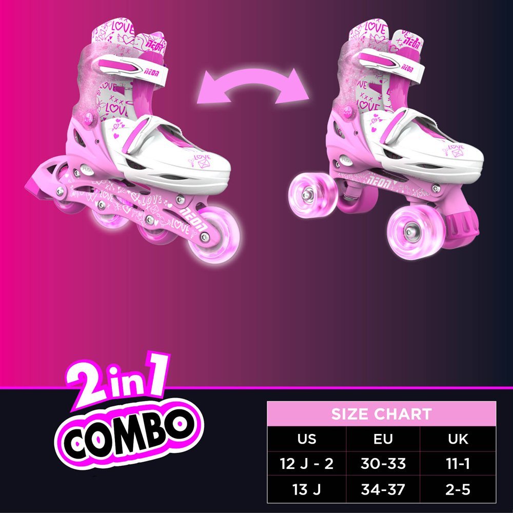 Role 2 in 1 Neon Combo Skates marime 34-37 pink – imaginea 5