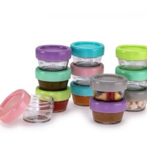 Set 12 recipiente sticla pentru hrana bebe Melii 59 ml