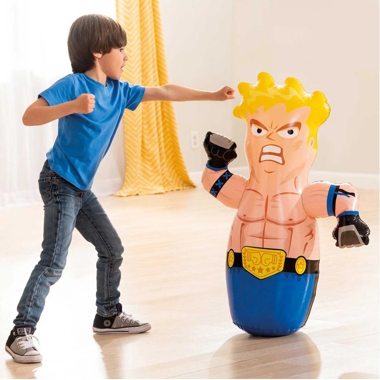 Sac de box gonflabil pentru copii 94×74 cm model Boxer Albastru