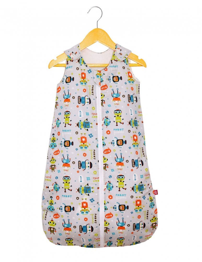 Sac de dormit copii 1.5 tog Robot Friends din bumbac 140 cm – imaginea 4