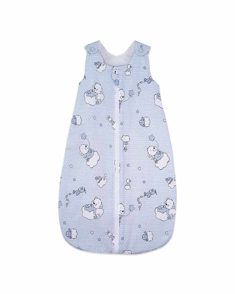 Sac de dormit copii 1.5 tog Ursuletul Martinica albastru din bumbac 95 cm – imaginea 3