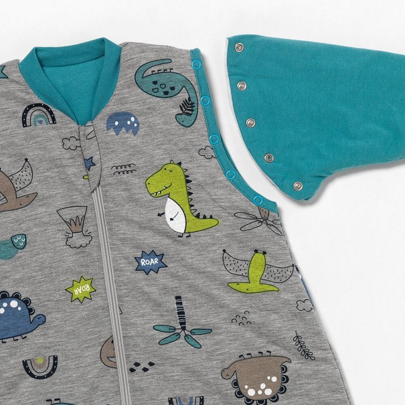Sac de dormit cu picioruse si maneca lunga detasabila Dinosaur 110 cm + manseta 2.5 Tog – imaginea 4