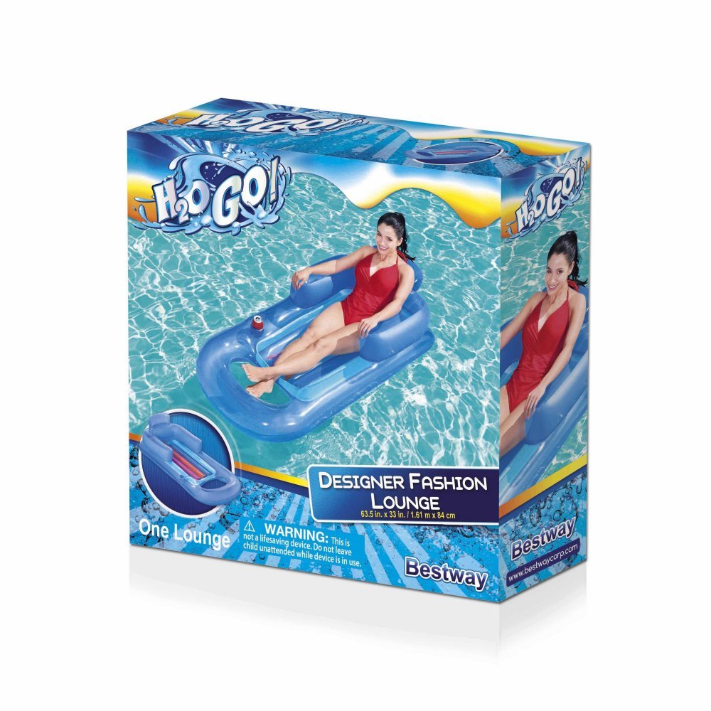 Saltea gonflabila cu spatar tip fotoliu 161 x 84 cm Blue – imaginea 4
