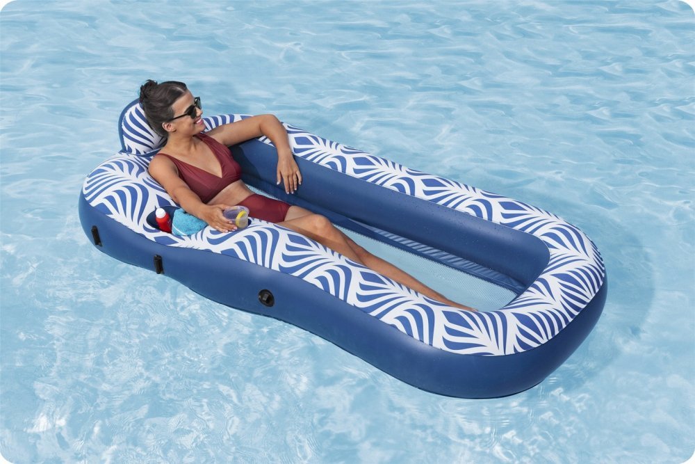 Saltea gonflabila cu spatar si parasolar detasabil 198 x 112 cm Bestway Blue – imaginea 2
