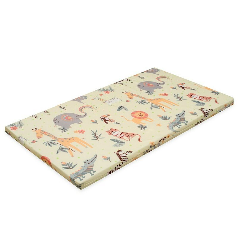 Saltea patut bebe New Baby Zoo din spuma cu husa detasabila 120x60x5 cm multicolor – imaginea 3