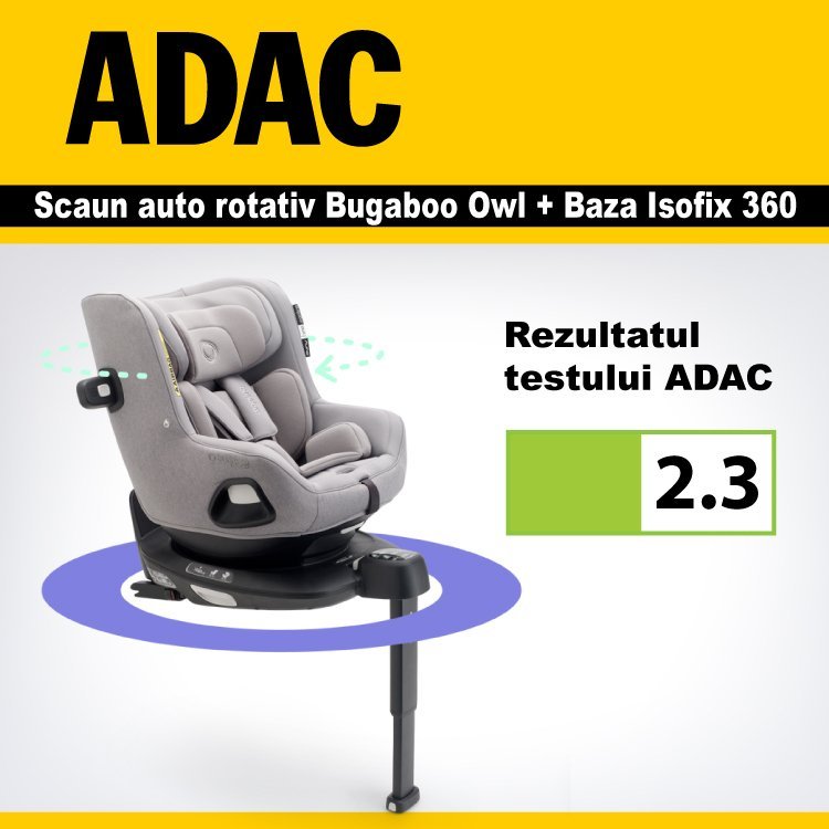 Scaun auto rotativ Bugaboo Owl black i-Size – imaginea 7
