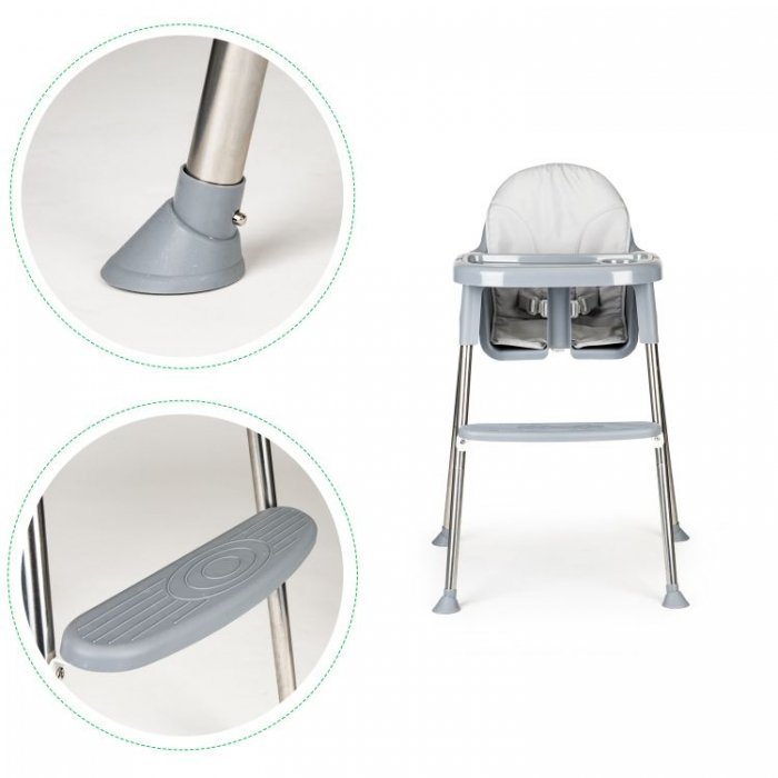 Scaun de masa 2 in 1 Ecotoys cu tapiterie Gri – imaginea 4