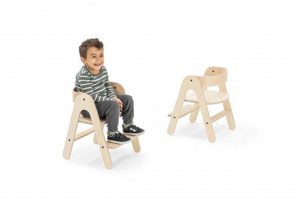 Scaunel inaltator 2 in 1 din lemn MamaToyz – imaginea 4