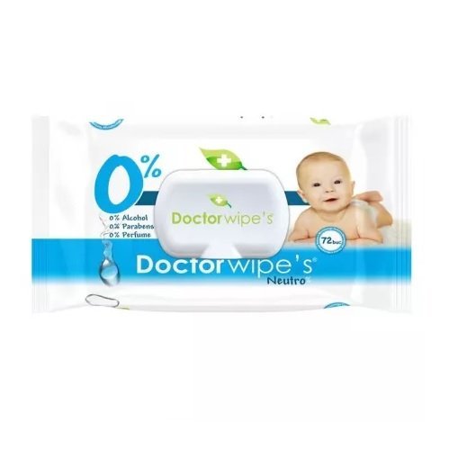 Servetele umede Doctor Wipes fara alcool si parfum Neutro Baby 72 bucati in cutie cu capac – imaginea 3