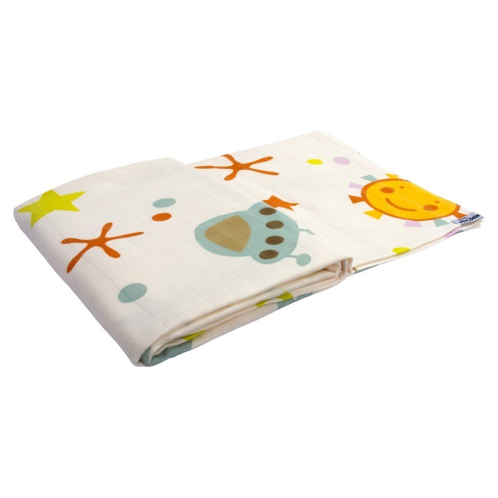Set 2 museline din bumbac organic Sevibebe Space 70x55cm – imaginea 2