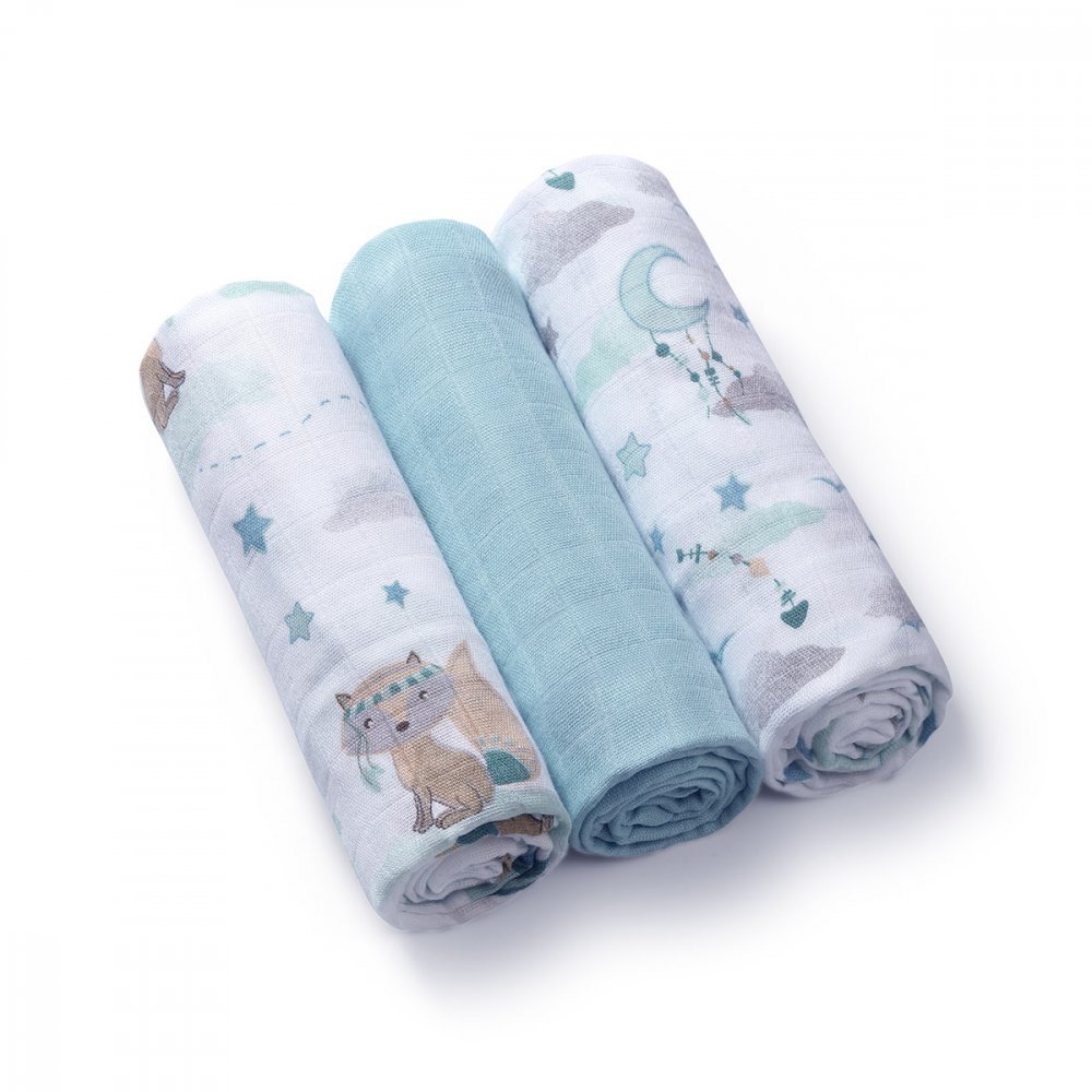 Set 3 scutece Babyono cu fibre bambus natural albastru – imaginea 6