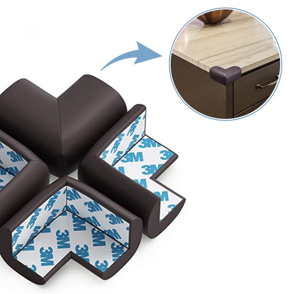 Set 4 aparatori moi Sipo Baby Safety pentru colturi maro – imaginea 2