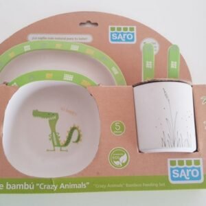 Set 5 piese alimentatie Crazy Animals Crocodil