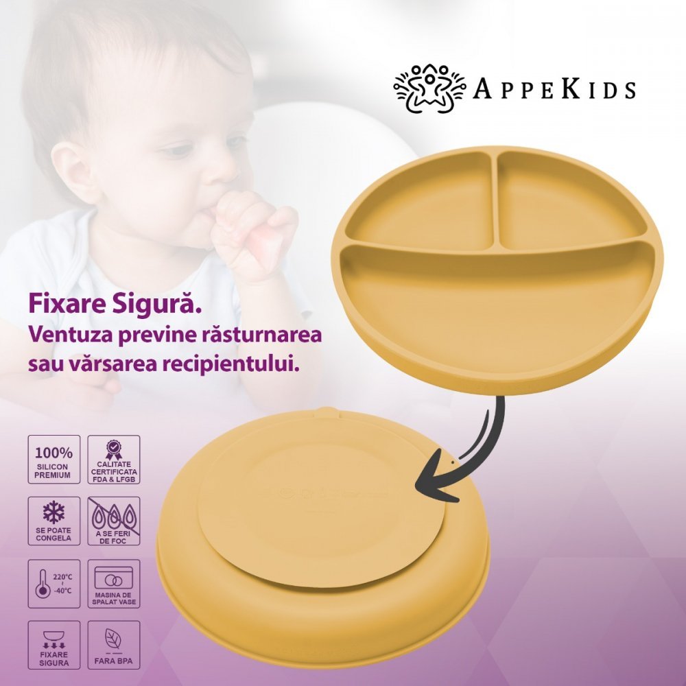 Set diversificare AppeKids din silicon Basic Honey – imaginea 4