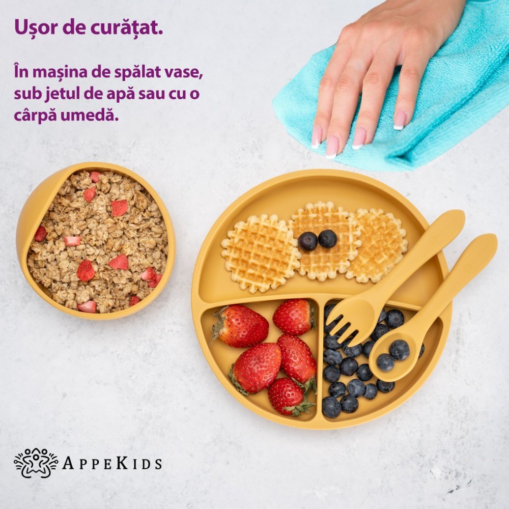 Set diversificare AppeKids din silicon Basic Honey – imaginea 5