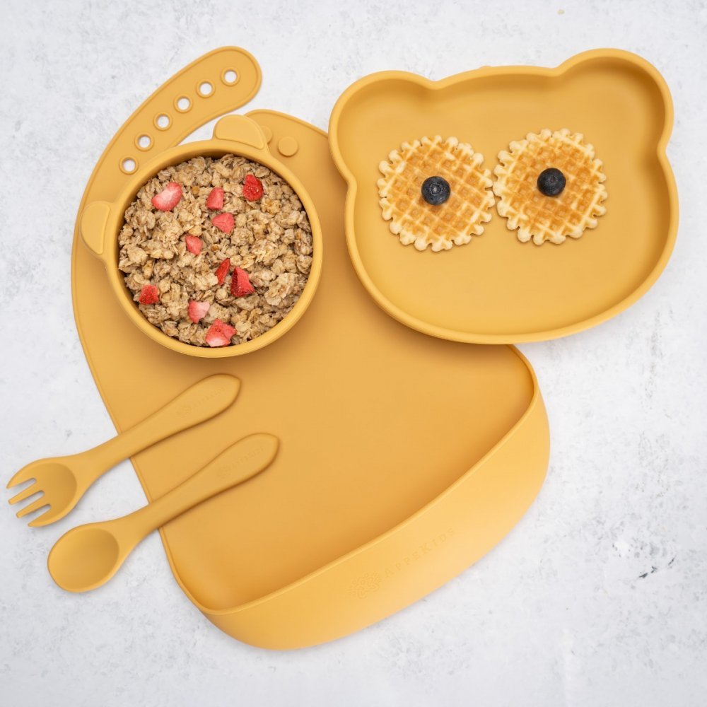 Set diversificare AppeKids din silicon 5 piese Panda Honey – imaginea 6