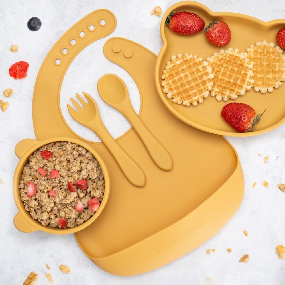 Set diversificare AppeKids din silicon 5 piese Panda Honey – imaginea 2