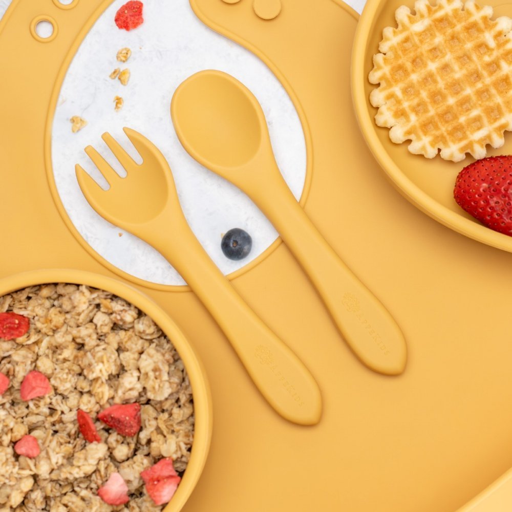 Set diversificare AppeKids din silicon 5 piese Panda Honey – imaginea 5