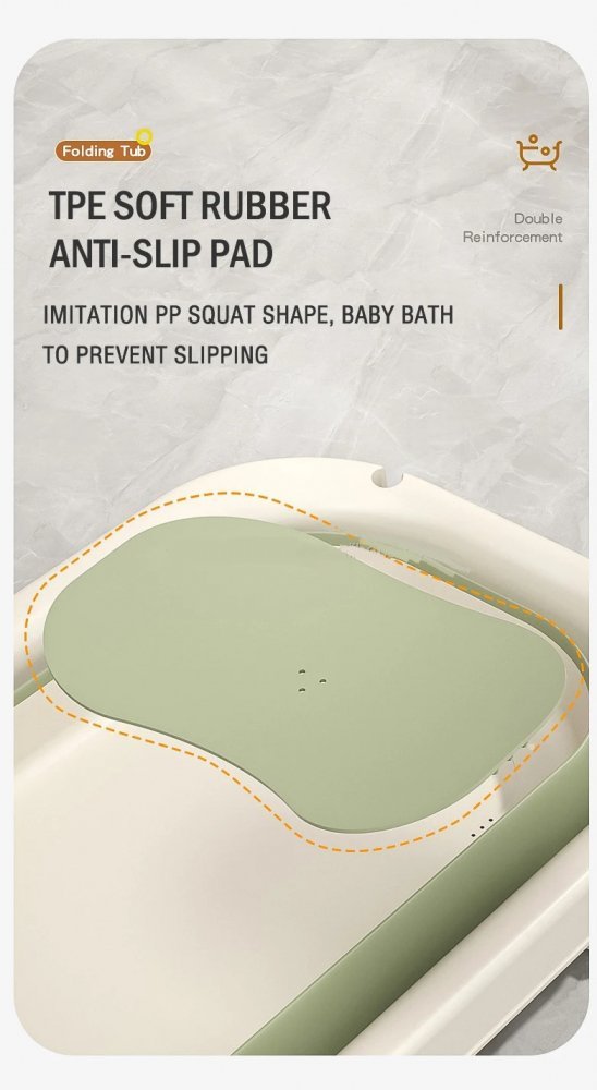 Set cadita pliabila Little Mom cu termometru si suport anatomic Green – imaginea 5
