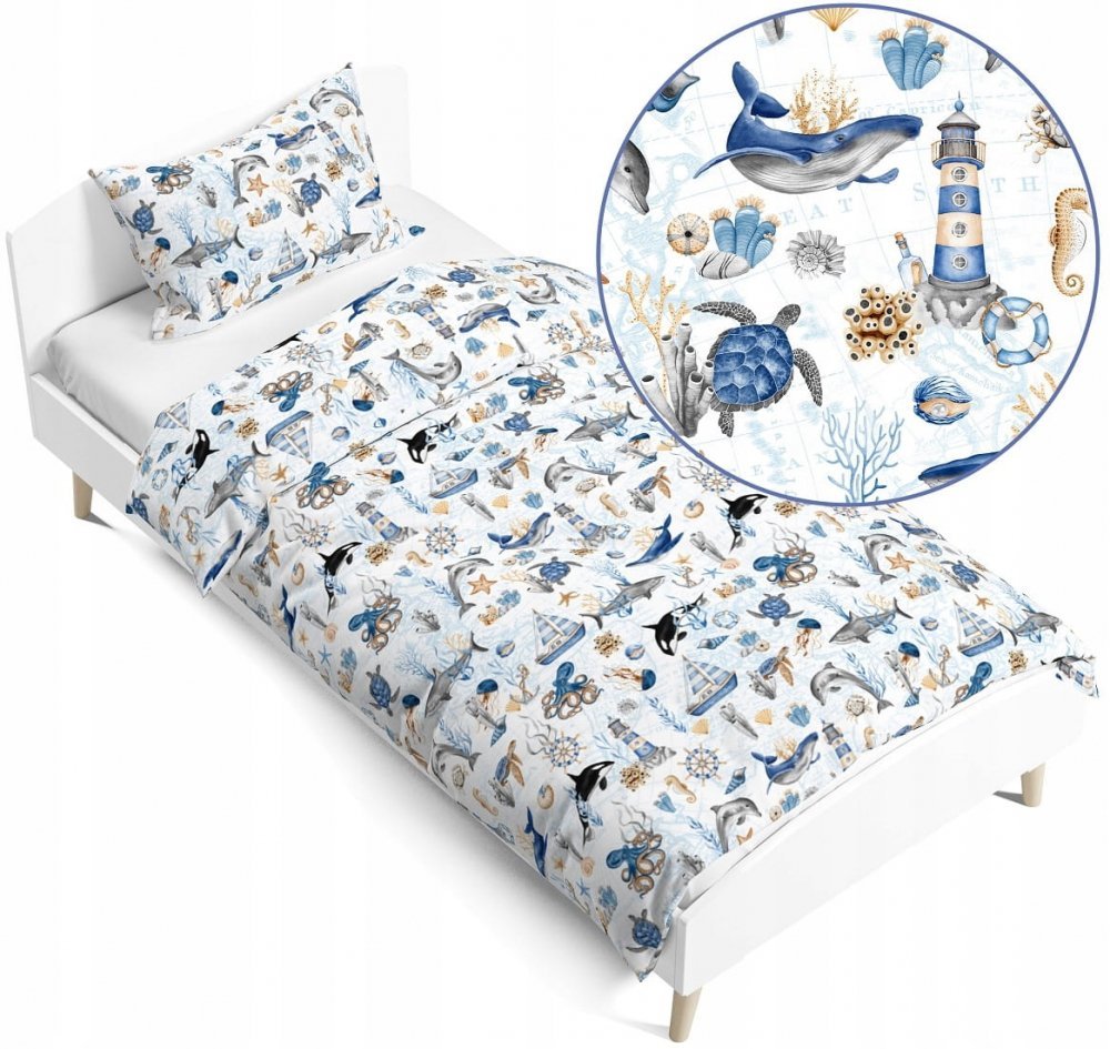 Set lenjerie de pat cu 2 piese 140x200cm Blue Ocean – imaginea 5