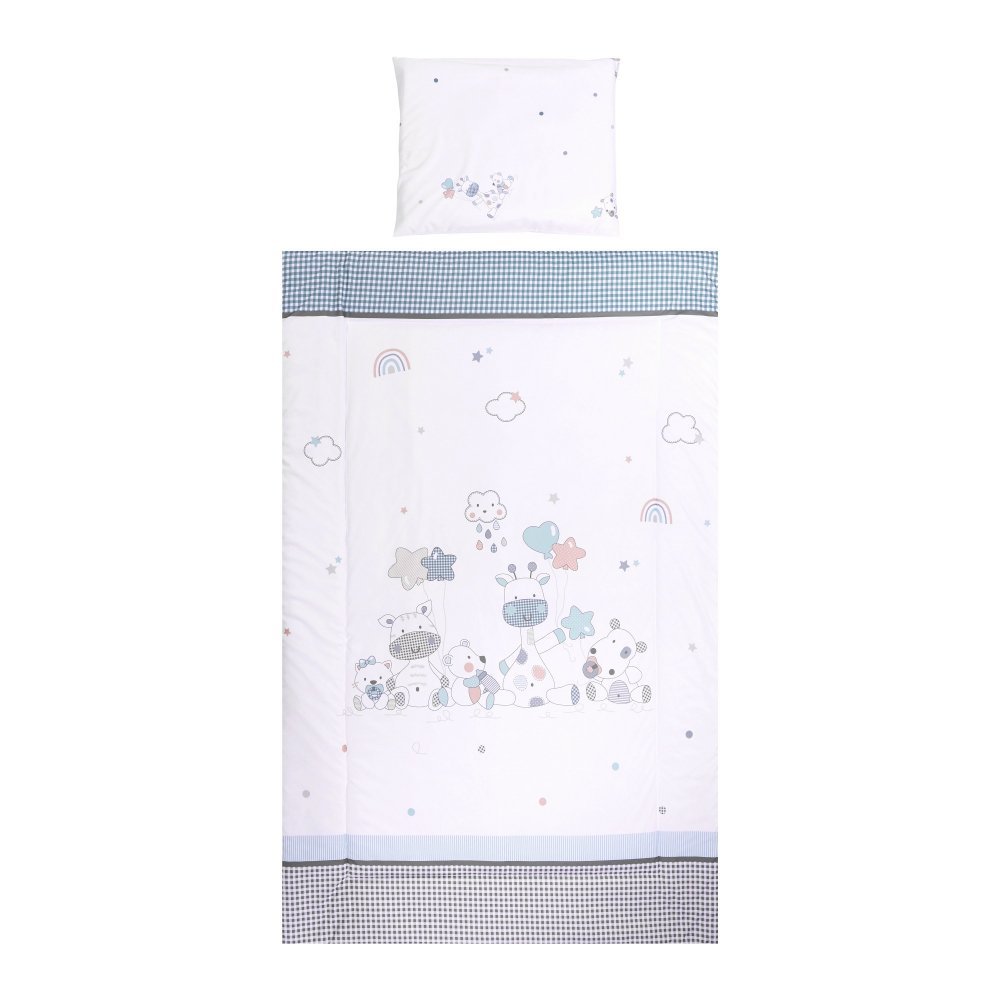 Set lenjerie pat 3 piese bumbac ranforce Cosy Giraffe White – imaginea 2