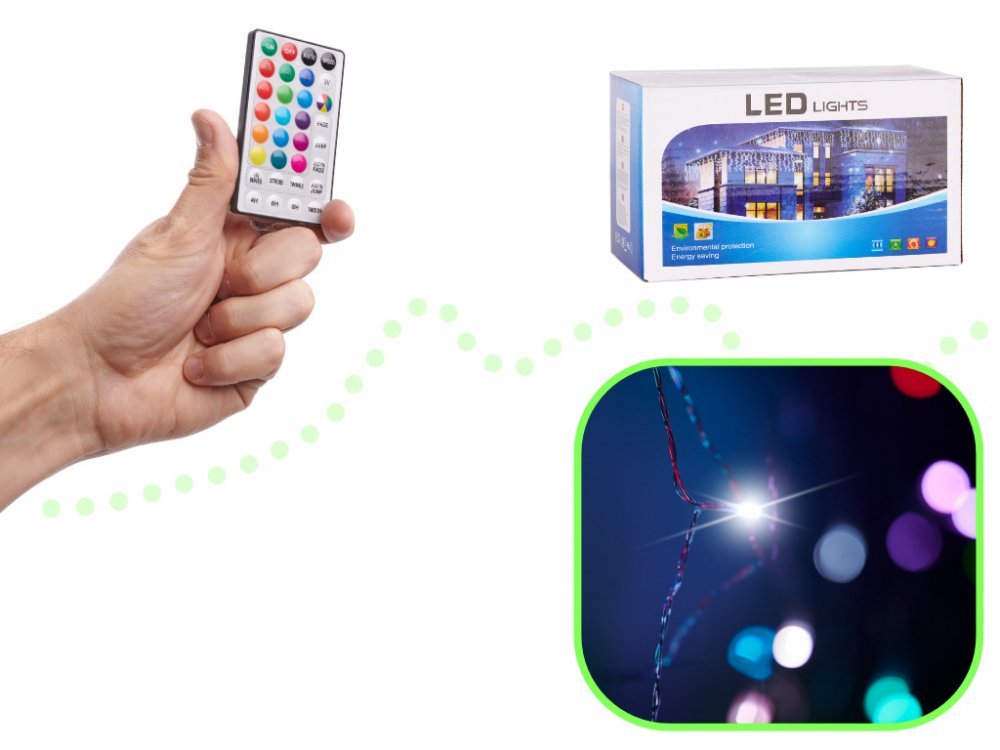 Set lumini cortina 3m cu USB telecomanda si 200 LED-uri Multicolore – imaginea 2