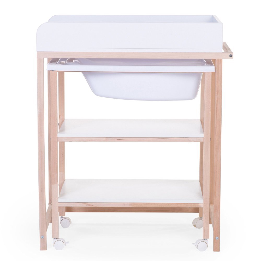 Set masa de infasat si cadita cu suport Childhome natural alb – imaginea 3