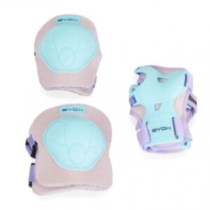 Set protectii copii pentru sport in aer liber Byox Ariel cu cotiere, genunchiere si protectii brate, Class A pana la 25kg, Marime S