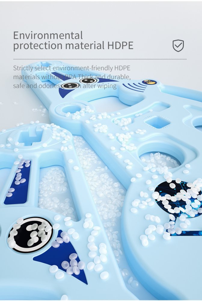 Spatiu de joaca 4 in 1 Nichiduta Garden Astronaut Blue cu leagan convertibil si bara detasabila, tobogan cu manere si trepte largi, poarta de fotbal cu minge, Piscina cu 200 bile incluse – imaginea 4