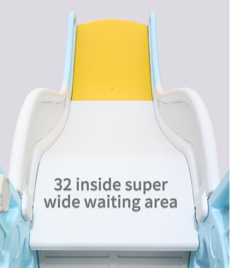 Spatiu de joaca 4 in 1 Nichiduta Garden Astronaut Blue cu leagan convertibil si bara detasabila, tobogan cu manere si trepte largi, poarta de fotbal cu minge, Piscina cu 200 bile incluse – imaginea 5