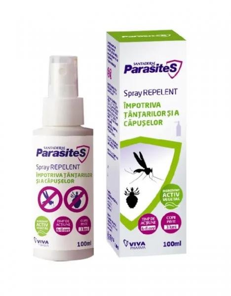 Spray repelent impotriva tantarilor si a capuselor Parasites Santaderm 100ml Viva Pharma – imaginea 3