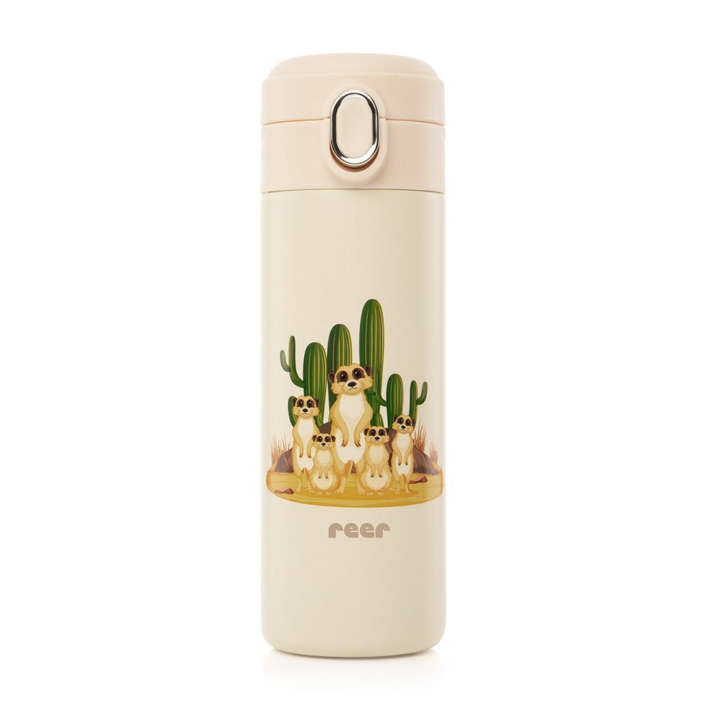 Sticla de baut cu pai Reer din otel inoxidabil 350ml alb-crem – imaginea 7