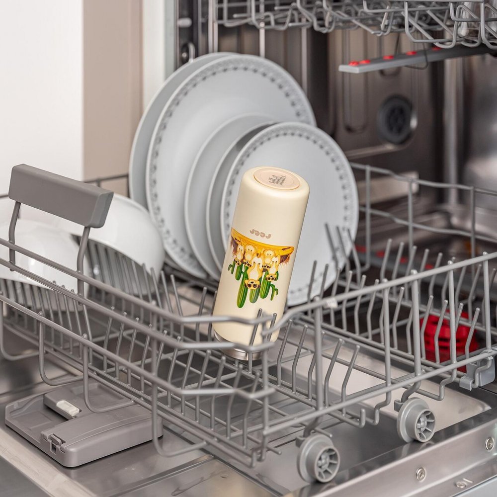 Sticla de baut cu pai Reer din otel inoxidabil 350ml alb-crem – imaginea 3