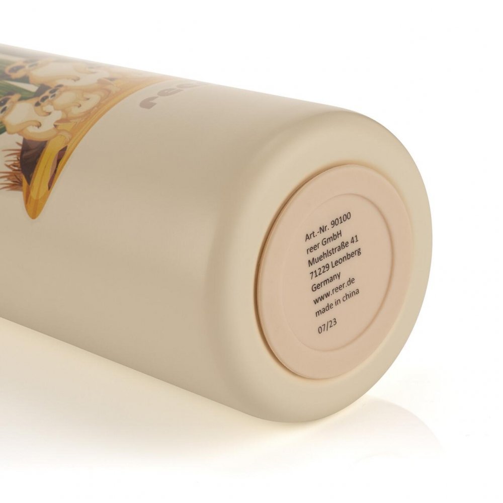 Sticla de baut cu pai Reer din otel inoxidabil 350ml alb-crem – imaginea 6