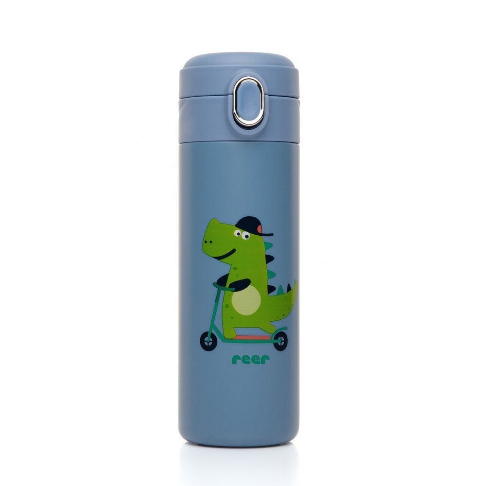 Sticla de baut cu pai Reer din otel inoxidabil 350ml albastru – imaginea 7