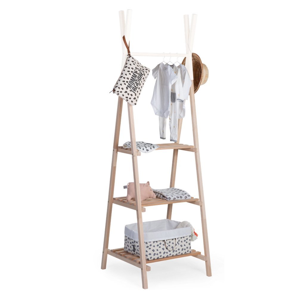 Suport haine Tipi Childhome 60x60x197.3 cm lemn natural alb – imaginea 3