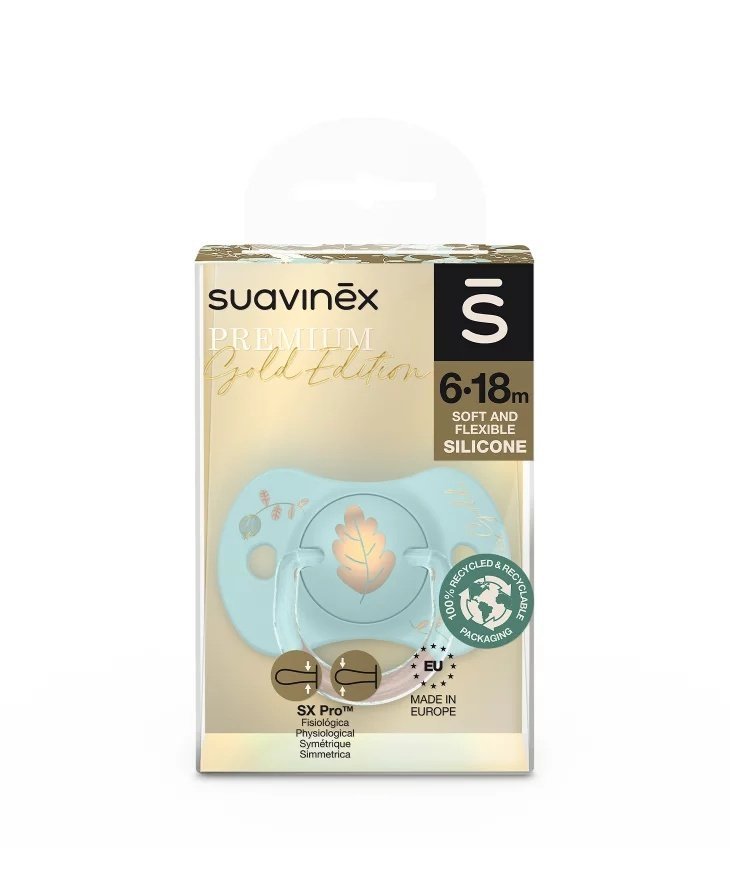 Suzeta fiziologica SX Pro din silicon 6-18 luni Albastru Gold Premium – imaginea 2