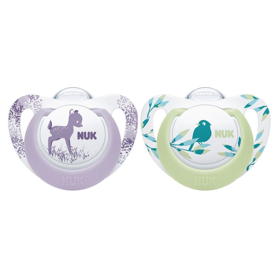 Set 2 suzete Nuk Genius Color Silicon M1 mov 0-6 luni – imaginea 3