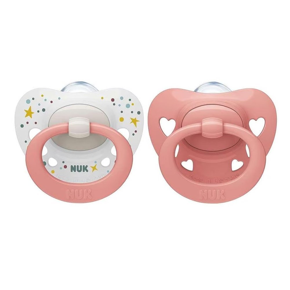 Set 2 suzete Nuk Signature Silicon M1 0-6 luni Roz – imaginea 2
