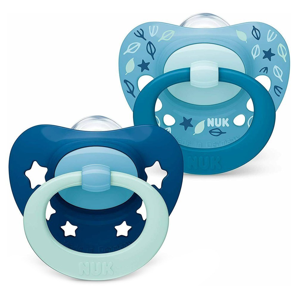 Set 2 suzete Nuk Signature Silicon M3 bleu 18-36 luni – imaginea 2