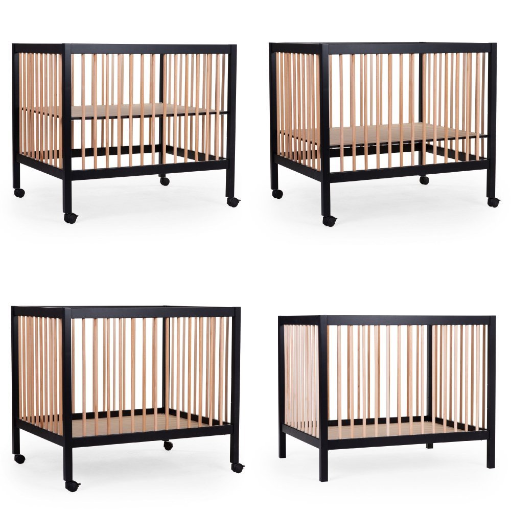 Tarc Childhome 97 cu roti 75×95 cm mdf natural negru